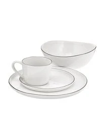 Broste Copenhagen Handgemachtes Frühstücks-Set Salt Aus Porzellan, 4 Personen (16-tlg.) – Bild 13