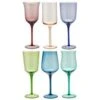 Mundgeblasene Weingläser Diseguale In Unterschiedlichen Farben Und Formen, 6 Stück