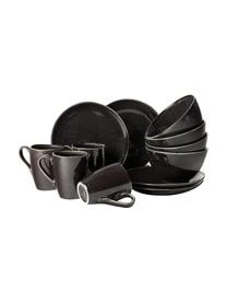 Broste Copenhagen Handgemachtes Frühstücks-Set Nordic Coal, 4 Personen (12-tlg.)