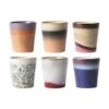 Handgemachte XS Becher 70's, 6er-Set