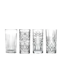 Kristall-Longdrinkgläser Bichiera Mit Relief, 4er-Set