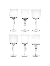 Mundgeblasene Weingläser Diseguale In Unterschiedlichen Formen, 6 Stück