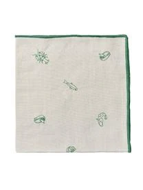 Broste Copenhagen Baumwoll-Servietten Sea Mit Meerestier-Muster, 4 Stück